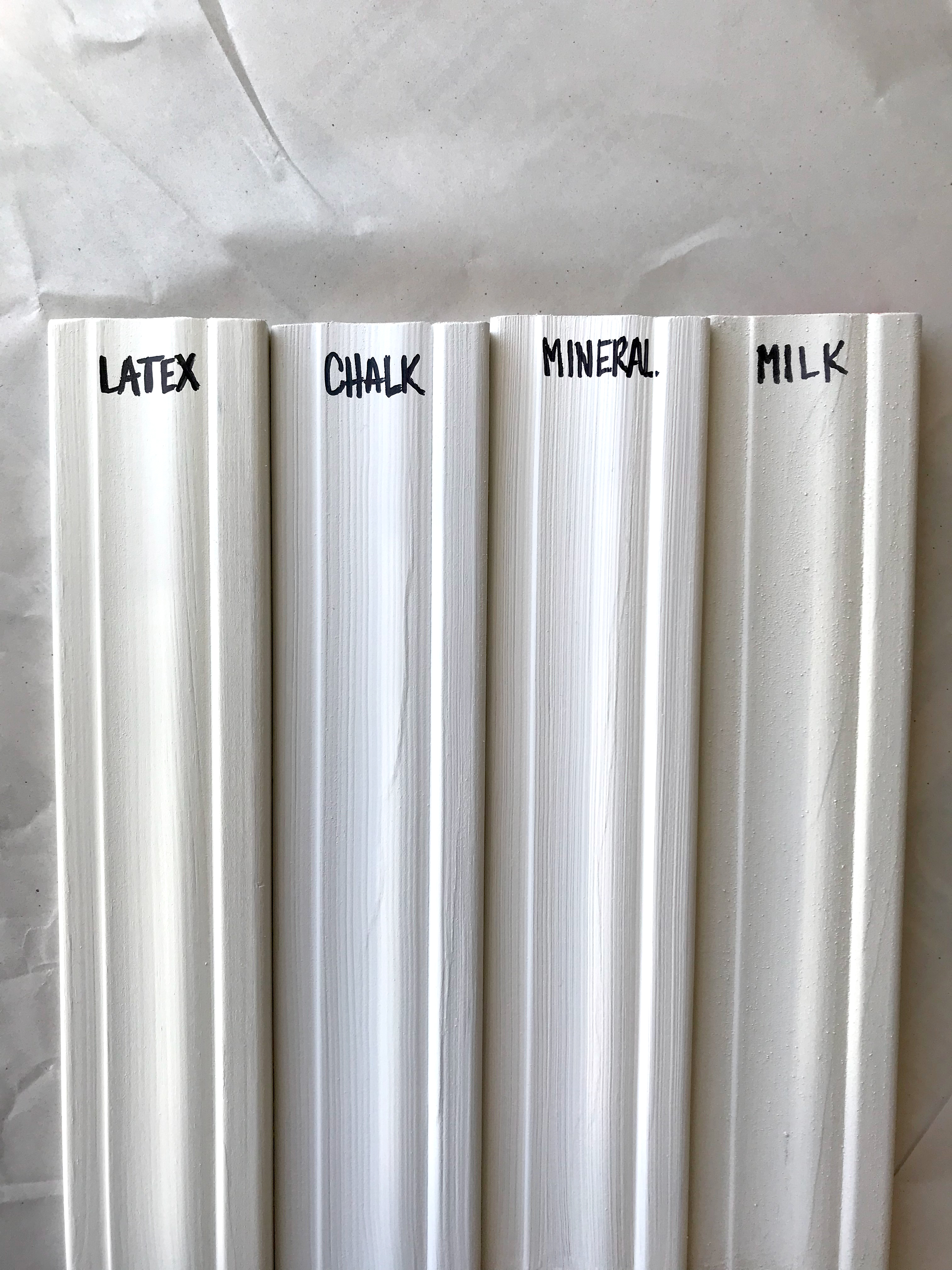 Compare Chalk Milk Mineral And Latex Paint