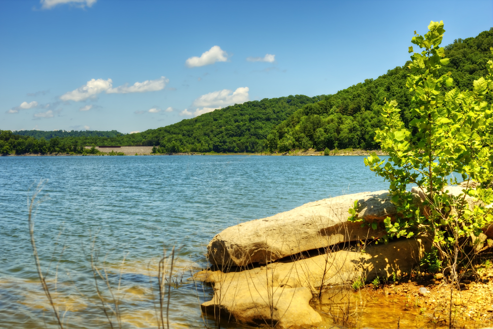 View of Indian Creek from the Edgar Evins State Park near Nashville, Tennessee.