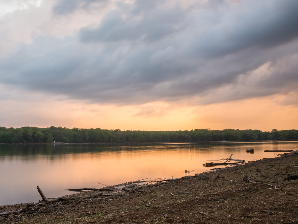 Sundown over Percy Priest Lake in Tennessee. 