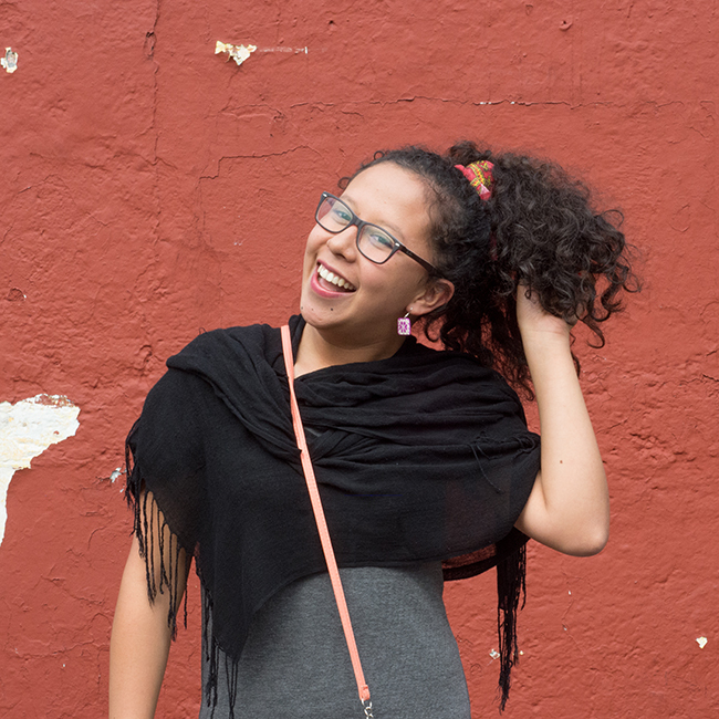 Curls on Orange Background