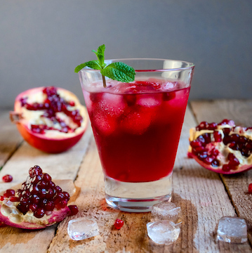 Frosty pomegranite mocktail