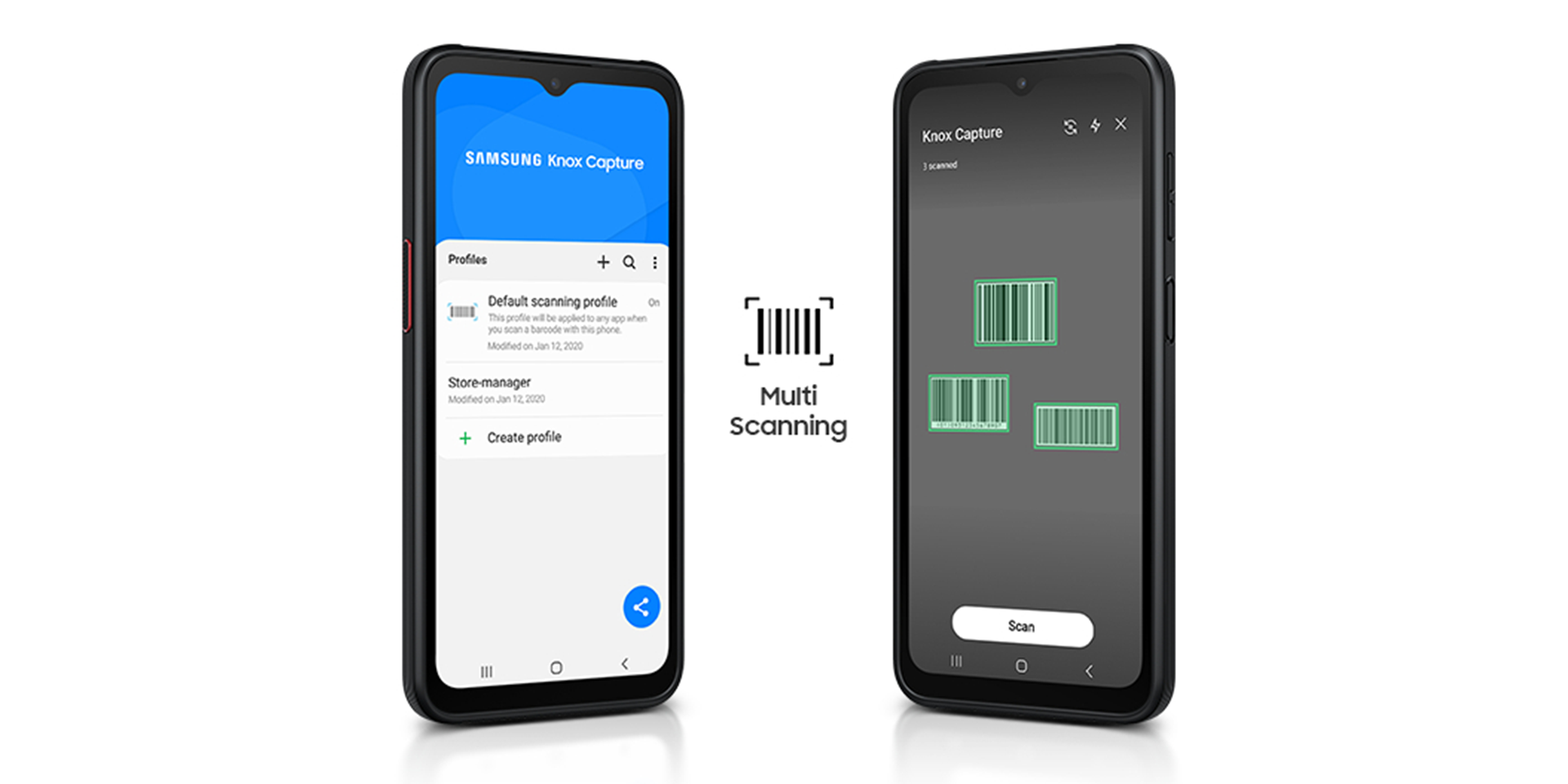 Samsung Galaxy XCover Pro running Knox Capture for Connected Associate program